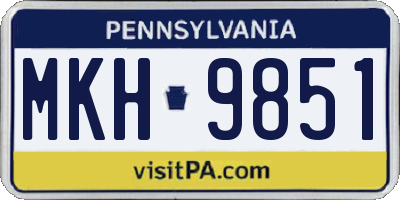 PA license plate MKH9851