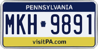 PA license plate MKH9891