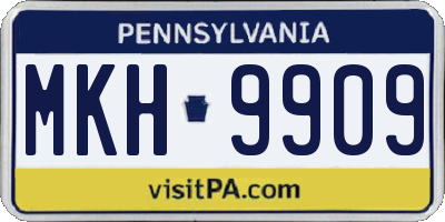 PA license plate MKH9909