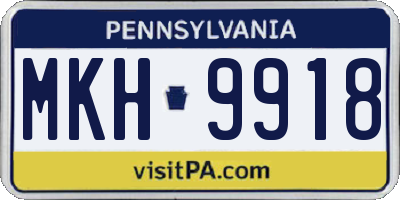 PA license plate MKH9918