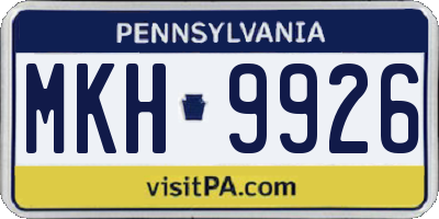 PA license plate MKH9926