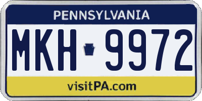 PA license plate MKH9972