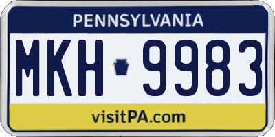 PA license plate MKH9983