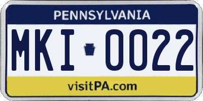 PA license plate MKI0022