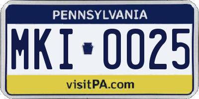 PA license plate MKI0025