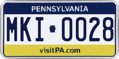 PA license plate MKI0028