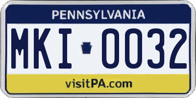 PA license plate MKI0032