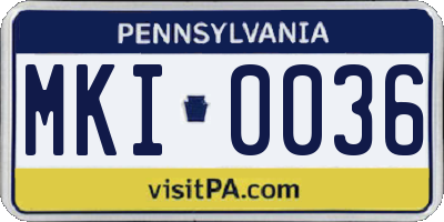 PA license plate MKI0036