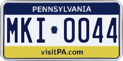 PA license plate MKI0044