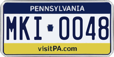 PA license plate MKI0048
