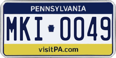 PA license plate MKI0049