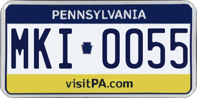 PA license plate MKI0055