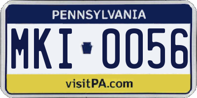PA license plate MKI0056
