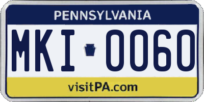 PA license plate MKI0060