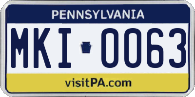 PA license plate MKI0063