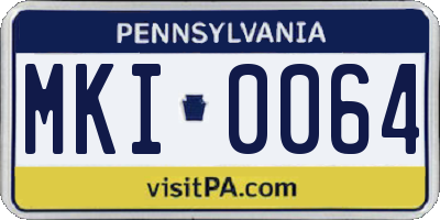 PA license plate MKI0064