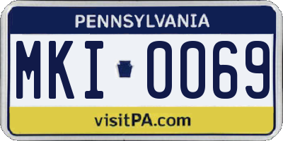 PA license plate MKI0069