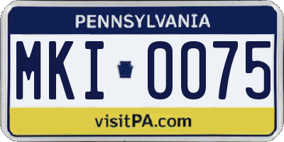 PA license plate MKI0075