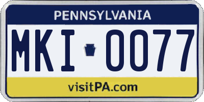 PA license plate MKI0077