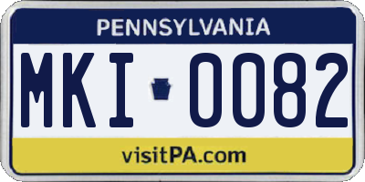 PA license plate MKI0082