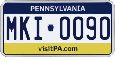 PA license plate MKI0090
