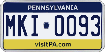 PA license plate MKI0093