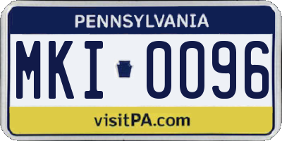 PA license plate MKI0096