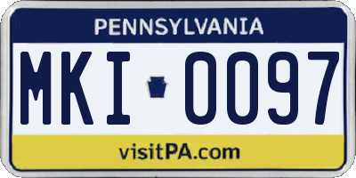 PA license plate MKI0097