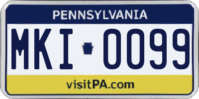 PA license plate MKI0099