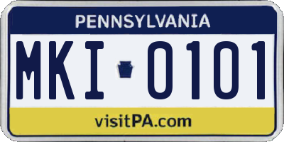 PA license plate MKI0101