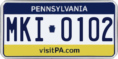 PA license plate MKI0102