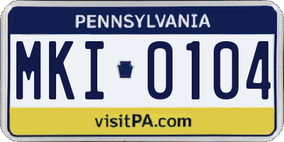 PA license plate MKI0104