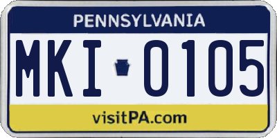 PA license plate MKI0105