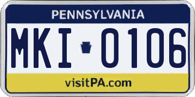 PA license plate MKI0106