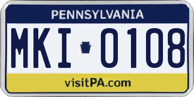 PA license plate MKI0108