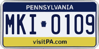 PA license plate MKI0109