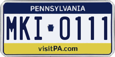 PA license plate MKI0111