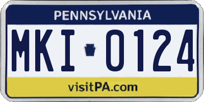 PA license plate MKI0124