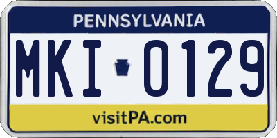 PA license plate MKI0129