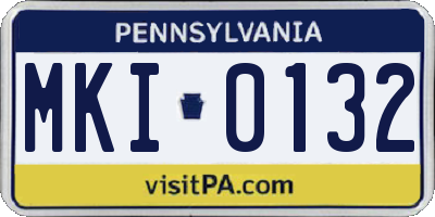 PA license plate MKI0132