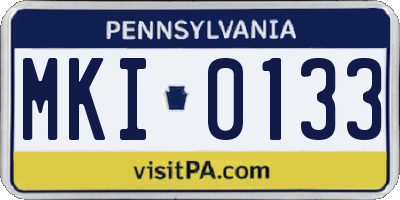 PA license plate MKI0133