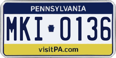 PA license plate MKI0136