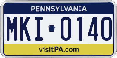 PA license plate MKI0140