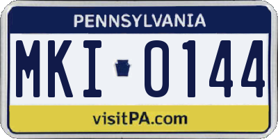 PA license plate MKI0144