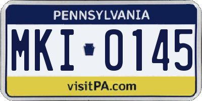 PA license plate MKI0145