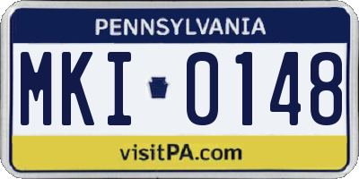 PA license plate MKI0148