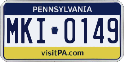 PA license plate MKI0149