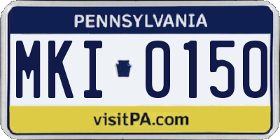 PA license plate MKI0150