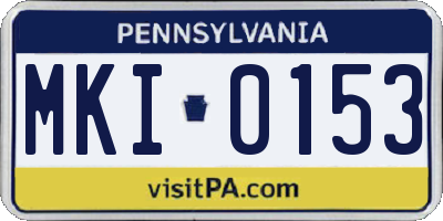 PA license plate MKI0153