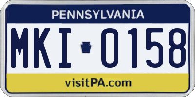 PA license plate MKI0158